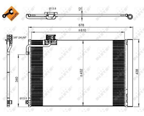 Condenser, air conditioning EASY FIT 350214 NRF, Image 3