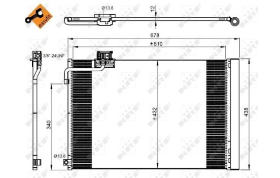 Condenser, air conditioning EASY FIT 350214 NRF, Image 3