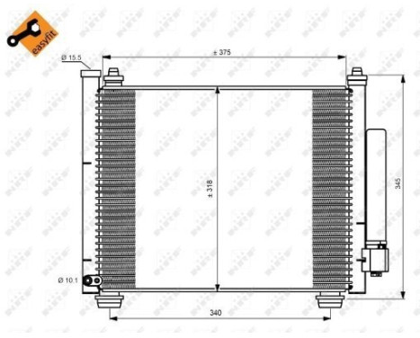 Condenser, air conditioning EASY FIT 350216 NRF, Image 5