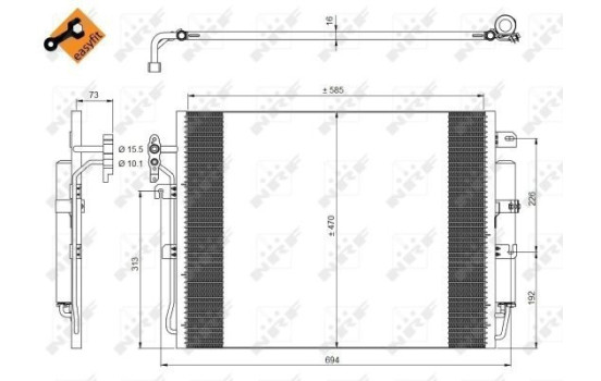Condenser, air conditioning EASY FIT 350217 NRF, Image 7