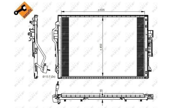 Condenser, air conditioning EASY FIT 350218 NRF, Image 2