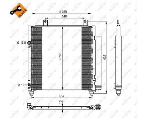 Condenser, air conditioning EASY FIT 350221 NRF, Image 4