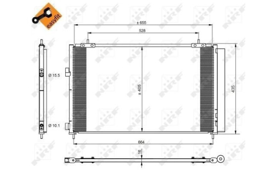 Condenser, air conditioning EASY FIT 350222 NRF