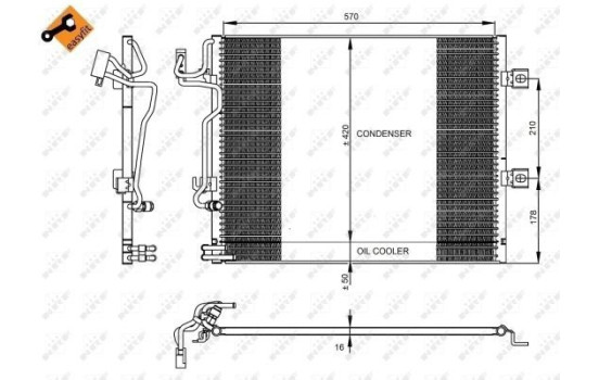 Condenser, air conditioning EASY FIT 350223 NRF, Image 5