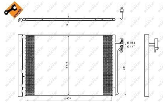 Condenser, air conditioning EASY FIT 350224 NRF, Image 2