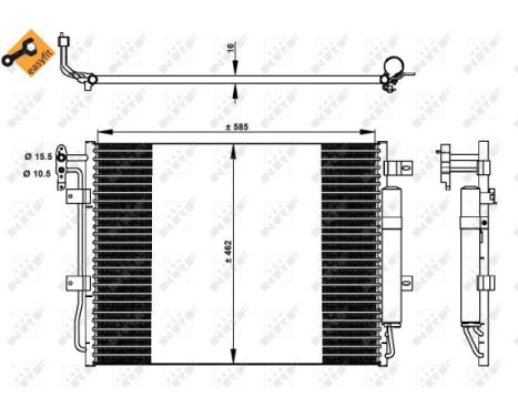 Condenser, air conditioning EASY FIT 350330 NRF
