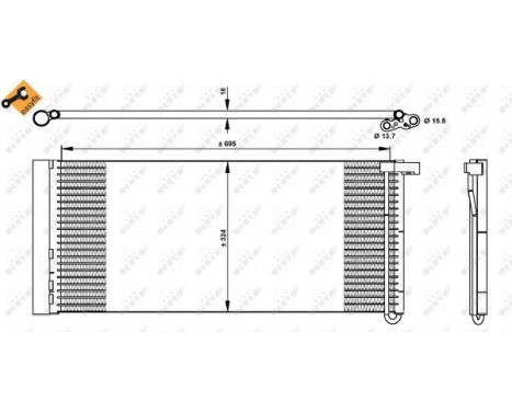 Condenser, air conditioning EASY FIT 350331 NRF, Image 2