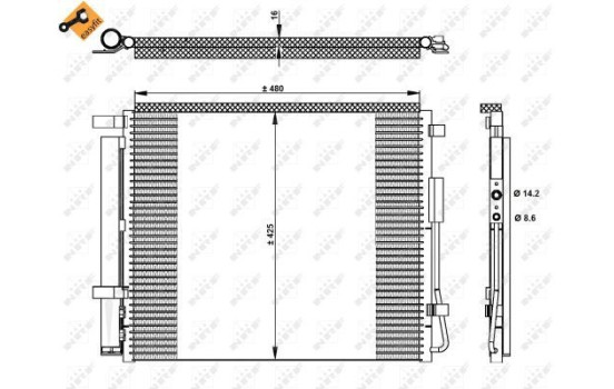 Condenser, air conditioning EASY FIT 350333 NRF, Image 6