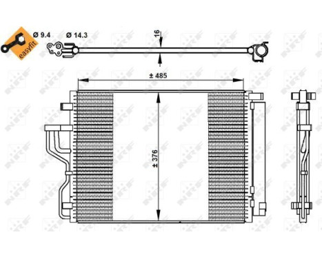Condenser, air conditioning EASY FIT 350334 NRF