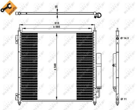 Condenser, air conditioning EASY FIT 350336 NRF