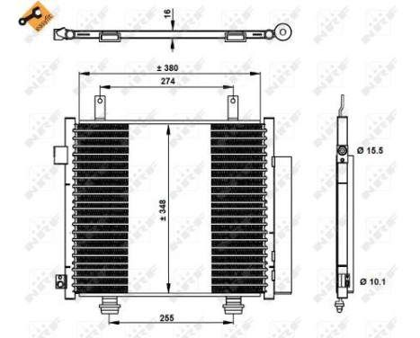 Condenser, air conditioning EASY FIT 350337 NRF, Image 2