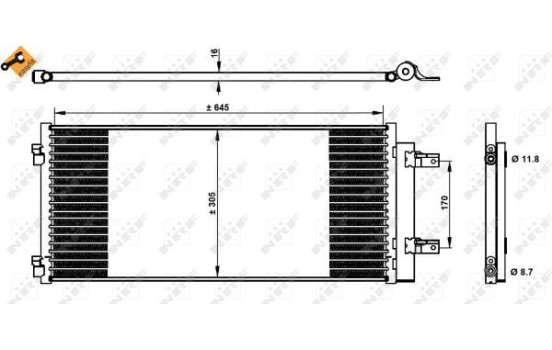 Condenser, air conditioning EASY FIT 350338 NRF, Image 2