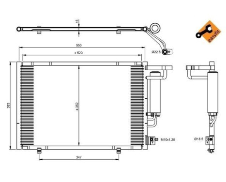 Condenser, air conditioning EASY FIT 350395 NRF, Image 6