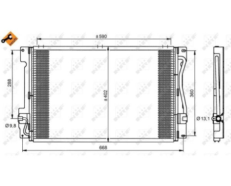 Condenser, air conditioning EASY FIT 35151 NRF, Image 2
