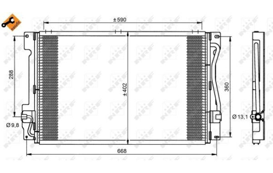 Condenser, air conditioning EASY FIT 35151 NRF, Image 2