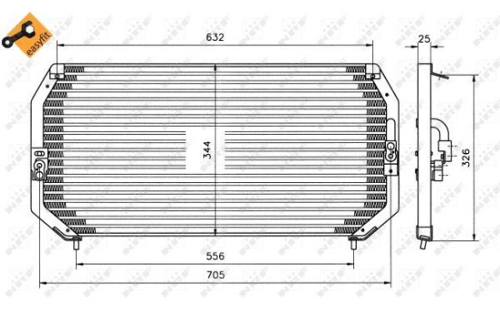 Condenser, air conditioning EASY FIT 35193 NRF, Image 2