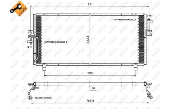 Condenser, air conditioning EASY FIT 35195 NRF, Image 3