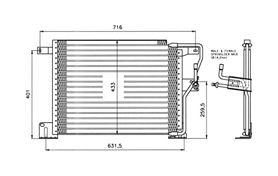 Condenser, air conditioning EASY FIT 35221 NRF, Image 7