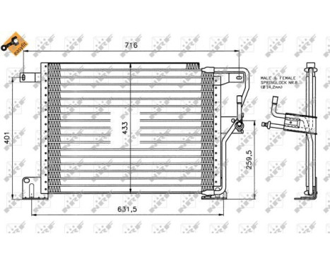 Condenser, air conditioning EASY FIT 35221 NRF, Image 6