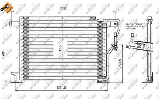 Condenser, air conditioning EASY FIT 35221 NRF, Image 6