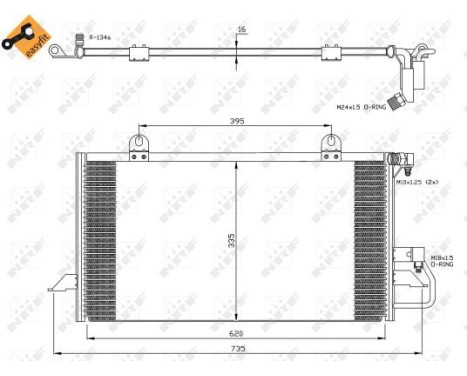Condenser, air conditioning EASY FIT 35247 NRF, Image 5