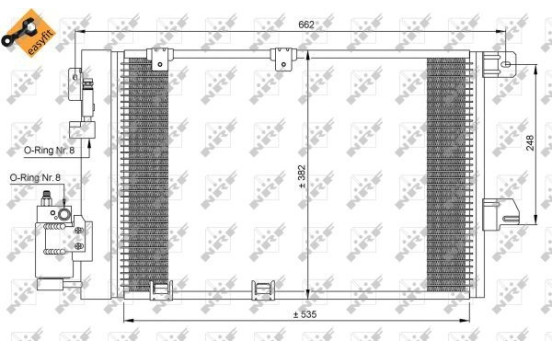 Condenser, air conditioning EASY FIT 35301 NRF, Image 4