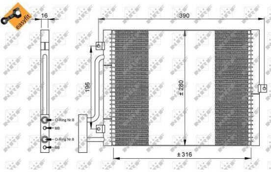 Condenser, air conditioning EASY FIT 35307 NRF, Image 6