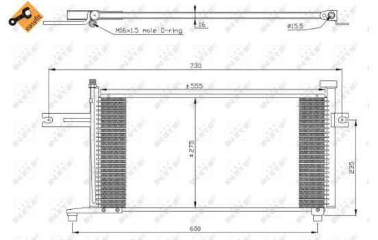 Condenser, air conditioning EASY FIT 35315 NRF, Image 5