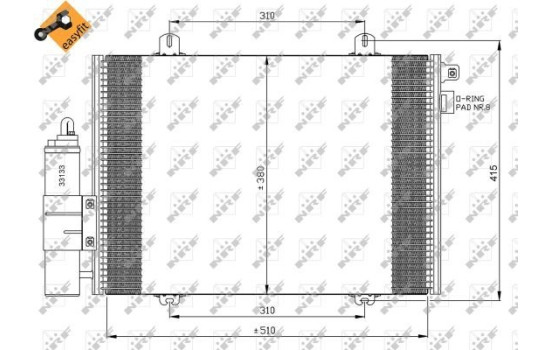 Condenser, air conditioning EASY FIT 35379 NRF, Image 5