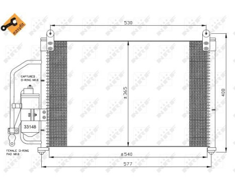 Condenser, air conditioning EASY FIT 35393 NRF, Image 6