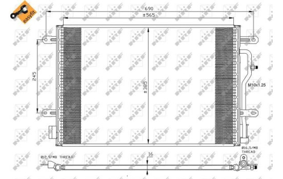 Condenser, air conditioning EASY FIT 35404 NRF, Image 3