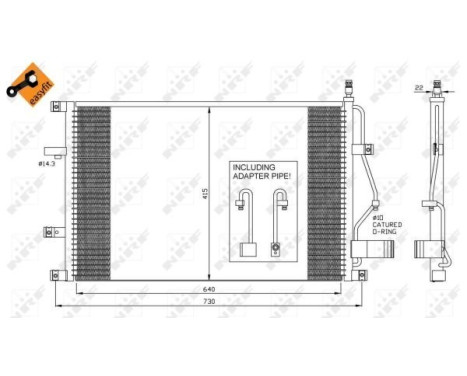 Condenser, air conditioning EASY FIT 35413 NRF, Image 8