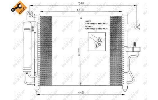 Condenser, air conditioning EASY FIT 35428 NRF, Image 3