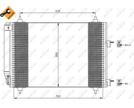 Condenser, air conditioning EASY FIT 35445 NRF, Image 3