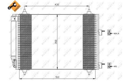 Condenser, air conditioning EASY FIT 35445 NRF, Image 3
