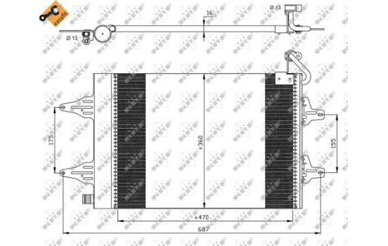 Condenser, air conditioning EASY FIT 35480 NRF, Image 2