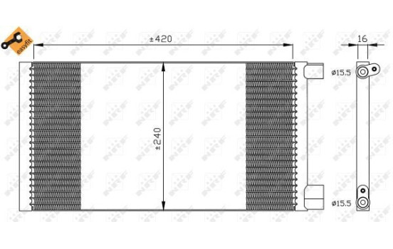 Condenser, air conditioning EASY FIT 35487 NRF, Image 2