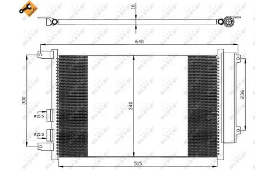 Condenser, air conditioning EASY FIT 35499 NRF, Image 2