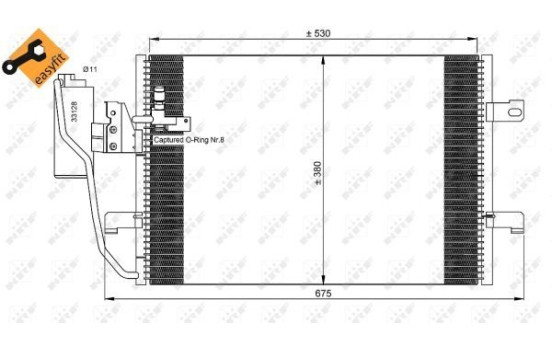 Condenser, air conditioning EASY FIT 35527 NRF, Image 3
