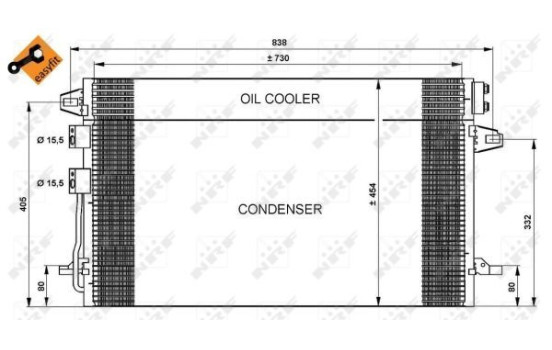 Condenser, air conditioning EASY FIT 35617 NRF, Image 3