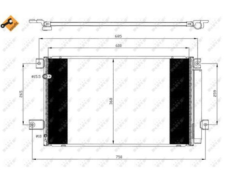 Condenser, air conditioning EASY FIT 35628 NRF, Image 6