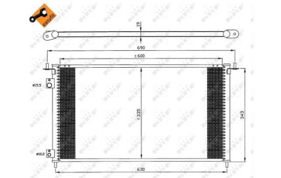 Condenser, air conditioning EASY FIT 35636 NRF