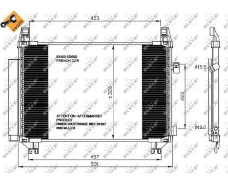 Condenser, air conditioning EASY FIT 35654 NRF, Image 3