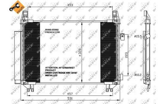 Condenser, air conditioning EASY FIT 35654 NRF, Image 3