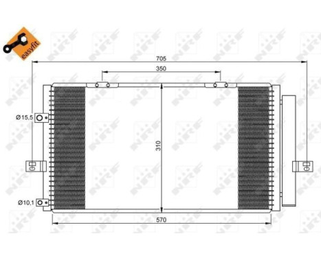 Condenser, air conditioning EASY FIT 35659 NRF, Image 2