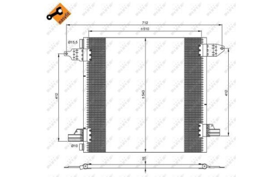 Condenser, air conditioning EASY FIT 35702 NRF, Image 3