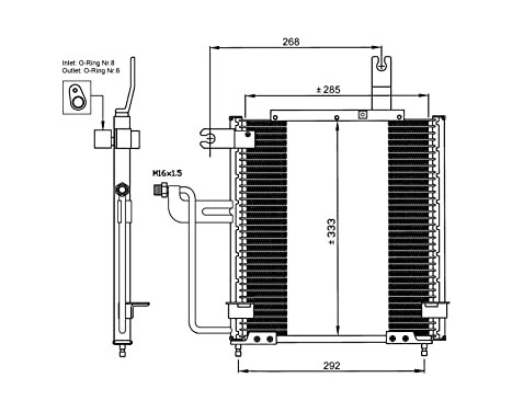 Condenser, air conditioning EASY FIT 35744 NRF