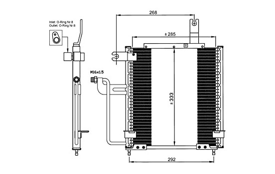 Condenser, air conditioning EASY FIT 35744 NRF