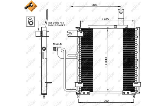 Condenser, air conditioning EASY FIT 35744 NRF, Image 3