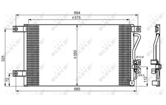 Condenser, air conditioning EASY FIT 35756 NRF, Image 6